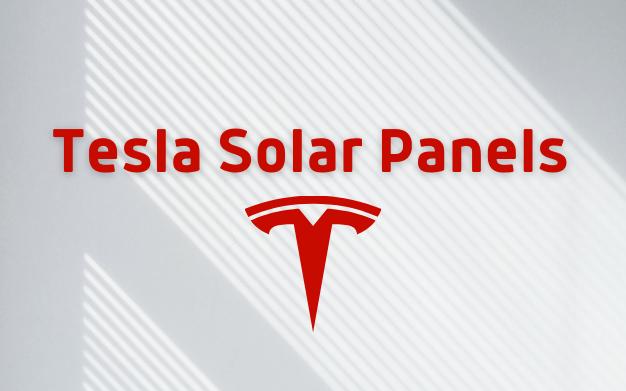 Tesla solar panels on a gray background